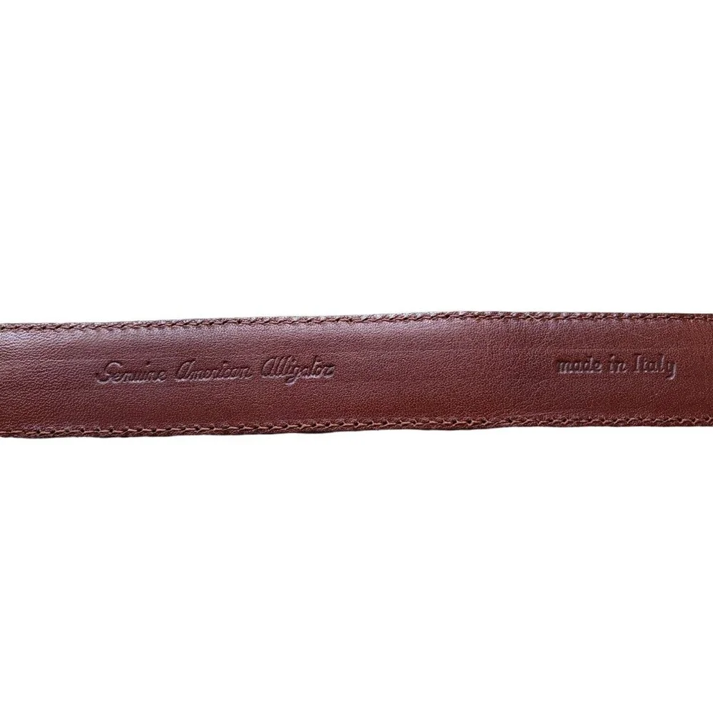 Vintage Ralph Lauren Women's Genuine Alligator Belt Sz 28 Made in Italy 1” Wide